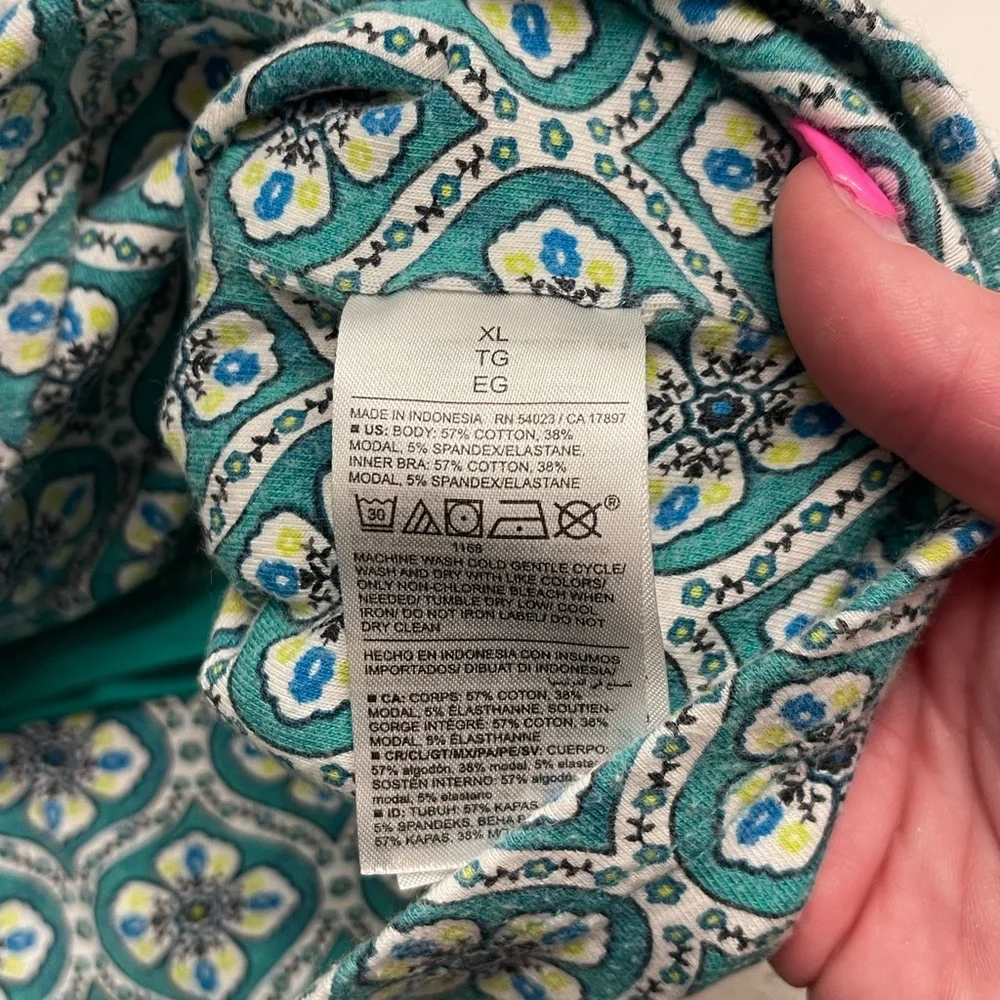 Old Navy Blue, green and White Patterned Crop Tube Top - Picture 3 of 3